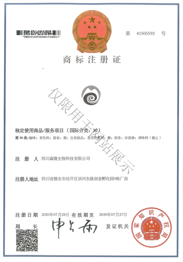 30类图形商标注册证